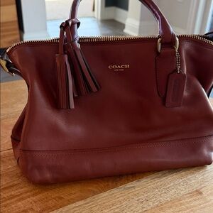 Coach Women's Deep Red Leather Satchel